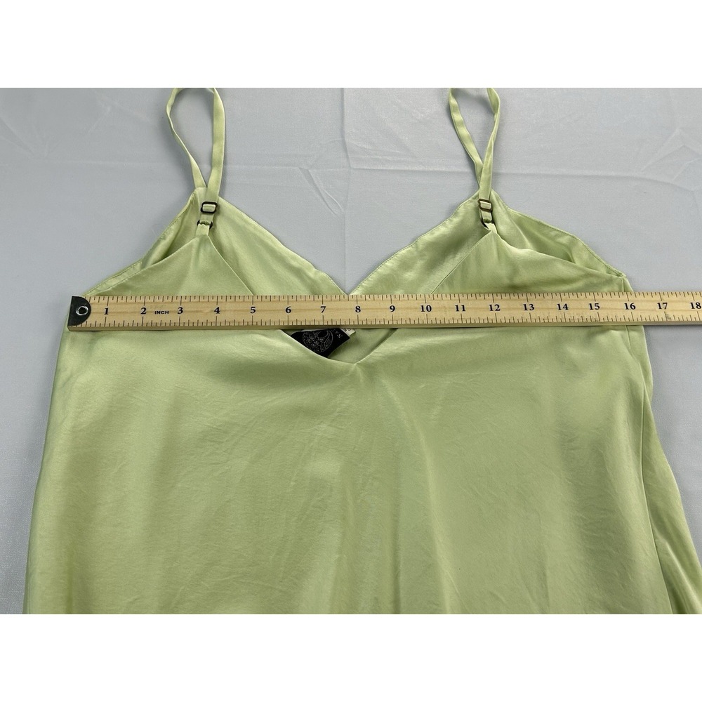 Natori Y2K 100% Silk Cami Tank Top Women's Medium Green Satin Adjustable Straps - Picture 5 of 10